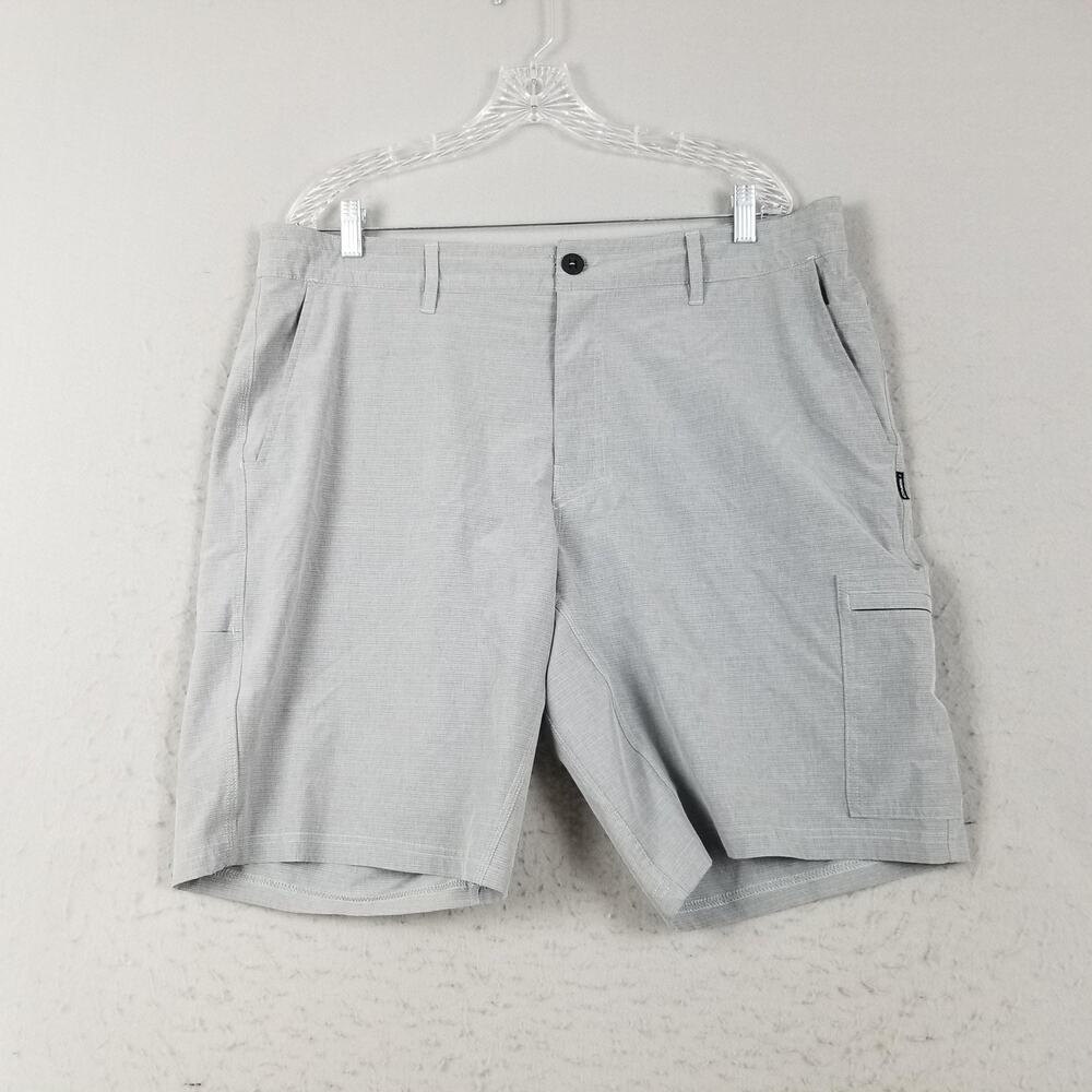 O'Neill Shorts Mens 38 Gray Crossover Hybrid Stretch Quick Dry Zip Pocket D-Ring